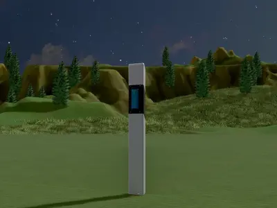 Delineator with wildlife warning reflector yellow R Low-poly 3D model