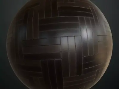 Classic Dark Espresso Wood Parquet PBR Seamless Texture