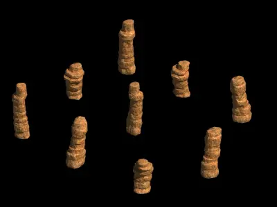 Desert - Mountain - Wind Stone 06 3D model