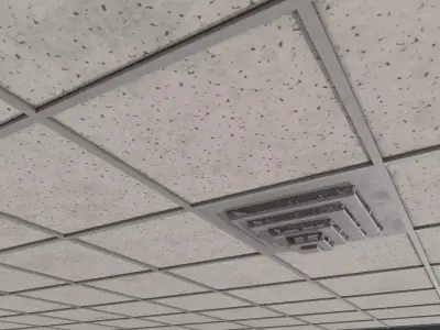 Modular Office Ceiling and Vent Low-poly 3D model