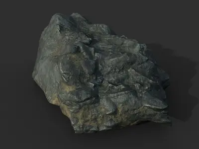 Low poly Black Beach Rock Collection 2 210210 Low-poly 3D model
