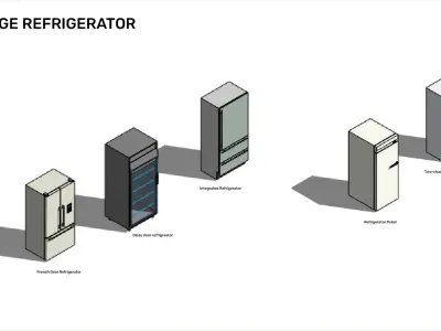 Refrigerator - Pack of revit families 3D model