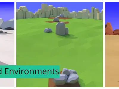 3 Stylized Game Environments Low-poly 3D model