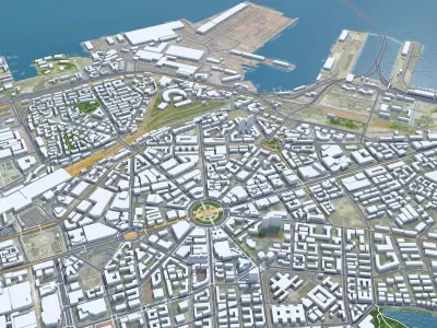 Dalian Liaoning China 130km AI Low-poly 3D model