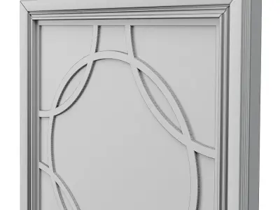 French Bedroom Charmed Grey Circles Mirror 3D model