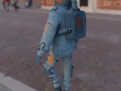 Space suit - Cyberpunk outfit Low-poly 3D model