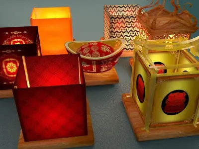 Chinese Water Lantern 3D model