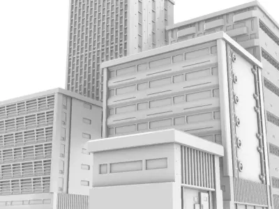 Modular Buildings Pack I - Modern-Cyberpunk 3D print model