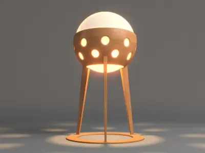 Wooden Garden Lamp Design With Light 3D model