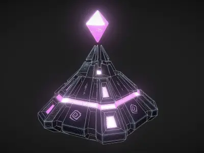 Mystical Ancient Crystal Low Poly PBR Low-poly 3D model