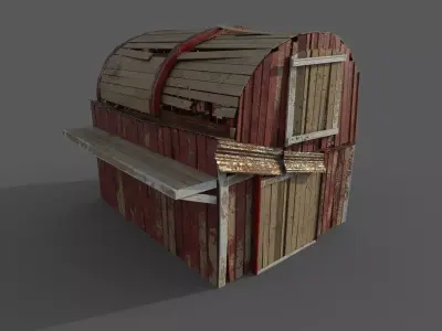 Western Barn Low-poly 3D model