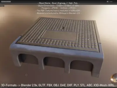 Road Drainage 2 High Poly Version 3D model
