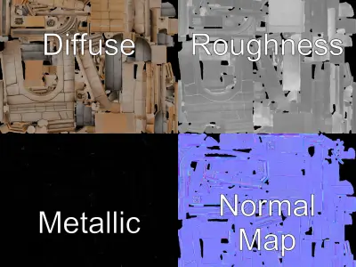 Medieval Stone Doorway Model Pack Low-poly 3D model