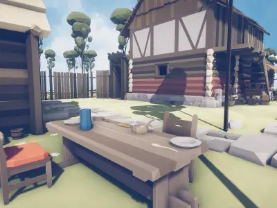 Free Fantasy Medieval Town Unity Props Pack Free low-poly 3D model