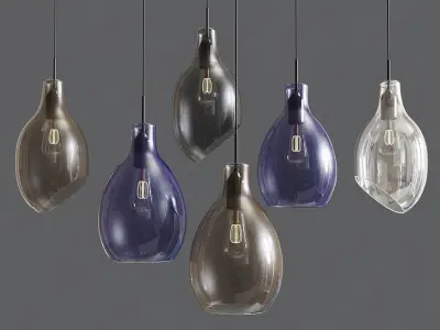 Modern Glass Pendant Light Minimalistic 3D model