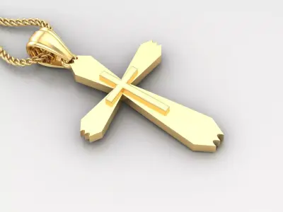 Light Gold 18K Cross Pendant 2CP050 3D print model