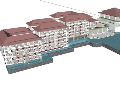 vacation spot-Resort-Fashion Leisure Hotel-094 3D model