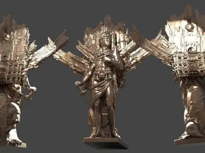 Gods Monolith statue 3D model