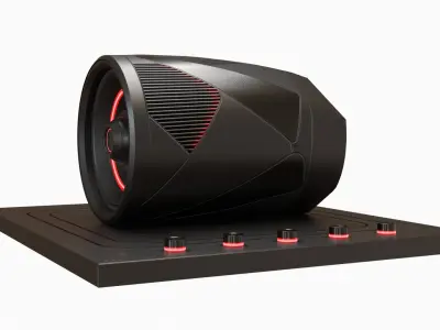 Sci-Fi Futristic Speakers  Low-poly 3D model