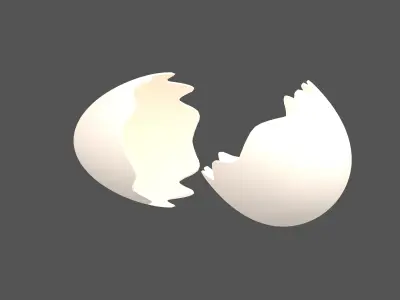 Egg Shell v1 004 Low-poly 3D model
