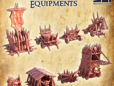Orc Siege Equipments Tabletop Terrain 28 mm 3D print model