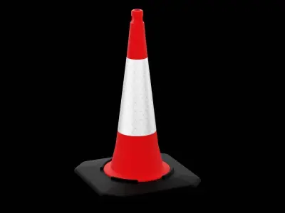 Tall Street Cone  Low-poly 3D model