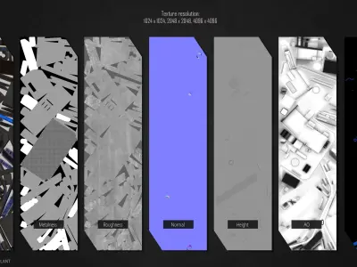 Scifi powerplant Low-poly 3D model