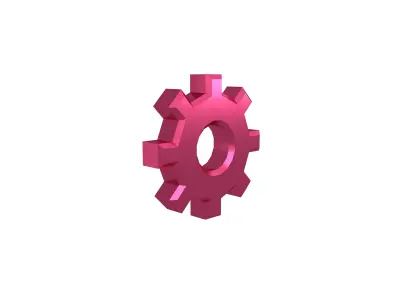 Gear Symbol v2 008 Low-poly 3D model