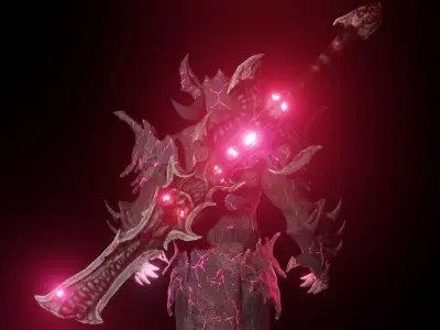 Hardos man in armor with glowing lights 3D model