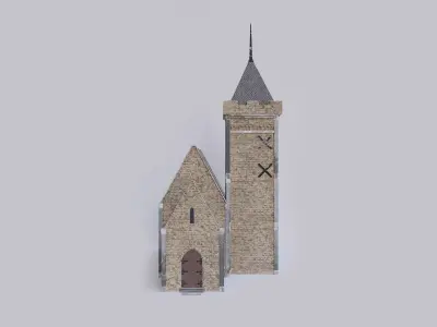 Church Low-poly 3D model 9