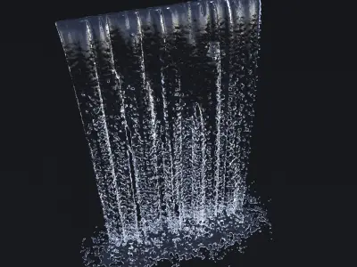 Animated Waterfall 250cm W 155cm H 3D model