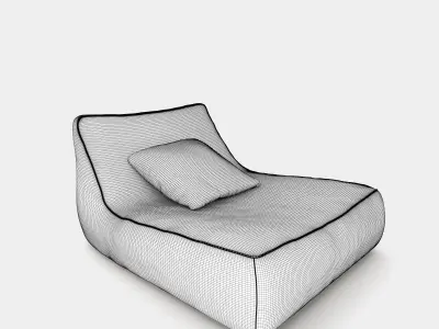 Cozy chaiselongues for indoor and outdoor 3D model