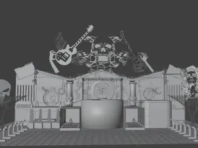 Show Stage design Low-poly 3D model