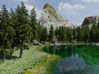 Lake Scene 3D model