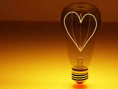 Light bulb heart 3D model
