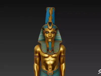 Osiris Statue Low-poly 3D model