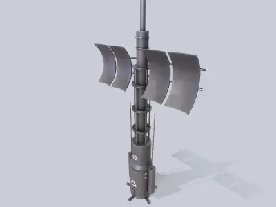 Scifi radar Low-poly 3D model