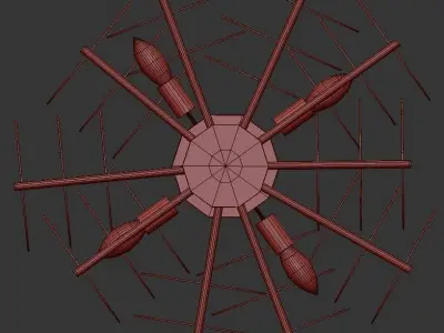 FROST B gold and glass chandelier with circular discs 3D model