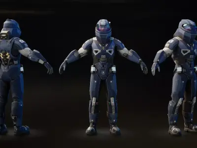 Space Soldier Low-poly 3D model