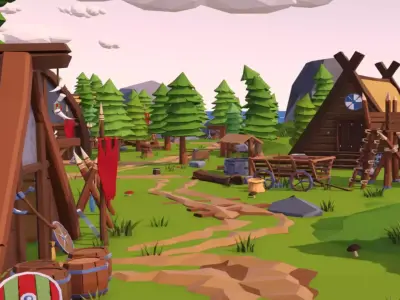 Low Poly Medieval Village - Unity URP Low-poly 3D model