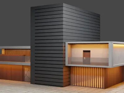 Exterior design Low-poly 3D model