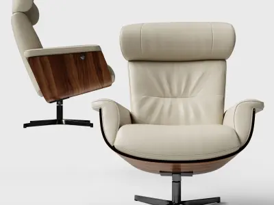 Alberta Armchair  Pouf - Honolulu 3D model