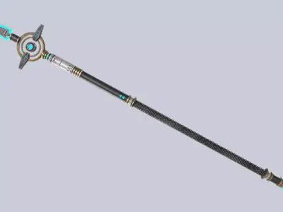 Scifi spear Low-poly 3D model