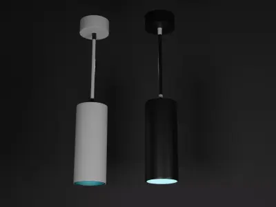 Black and White LED lamp 3D model