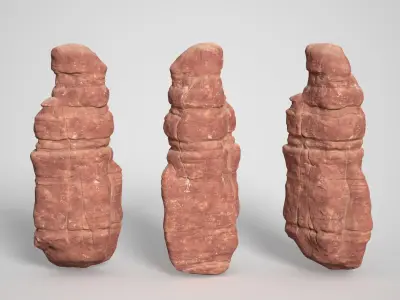 14 Sandstone Columns Desert - 241025 Low-poly 3D model