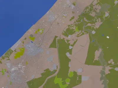 Gaza City of Palestine Low-poly 3D model