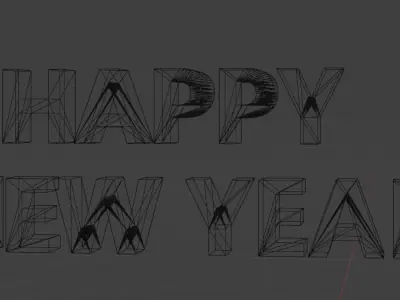 Happy New year  Low-poly 3D model