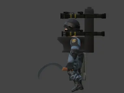 swat mutant police toilet 3D model