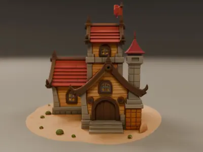 medieval house 3D print model 15