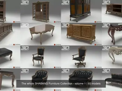 The whole SHABANG Furniture Collection - volume 1 3D Model Pack